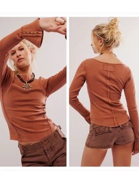 FREE PEOPLE Soul Sister Layering Top - Cedarwood Medium Boho